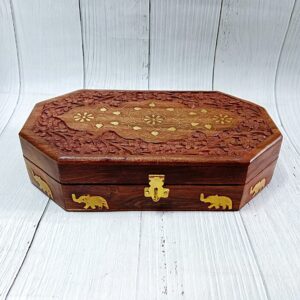 HEXAGON WOODEN JEWEL BOX